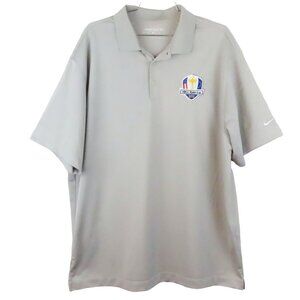 Nike Golf Ryder Cup Dri-Fit Polo Shirt XL Gray Polyester Men's Apparel VGUC